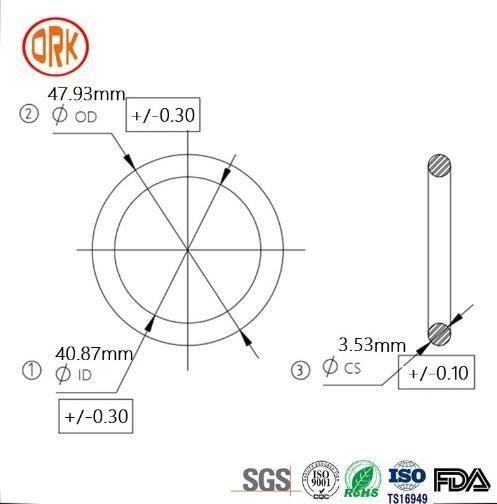 0.5mm - 1000mm 568 Biru Silicone Sealing Karet Ring RoHS Karet Flat O Ring