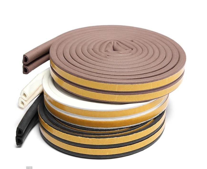 Custom Size D-Type EPDM Foam Adhesive Door Seal Strip Anti-Dust Rubber untuk Pintu Jendela
