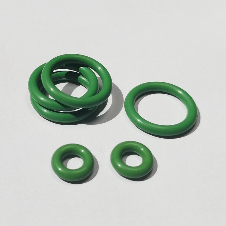 O-Ring Karet Fluorin Hijau Bertahan Suhu Ukuran Khusus untuk Segel Otomotif