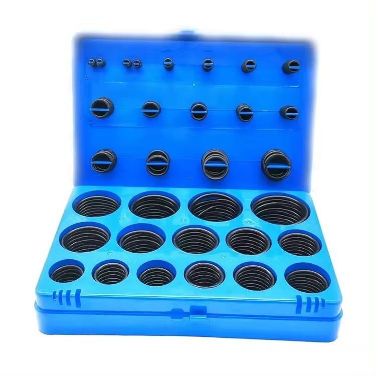 NBR O Ring Valve Rubber Seal Assortment Kit 382 Pcs O Ring Hitam Untuk Perbaikan Hidraulik