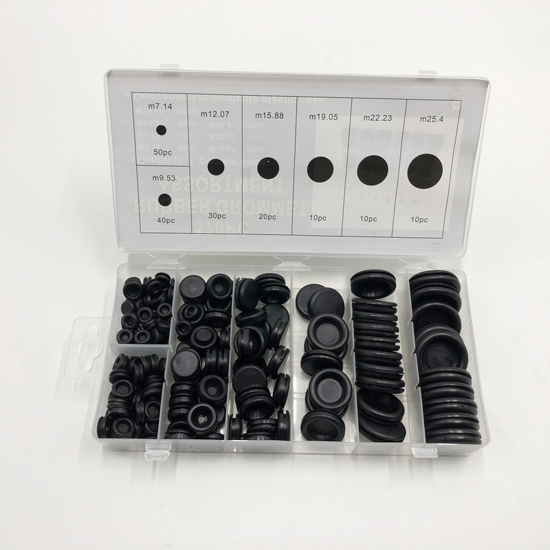 Kit Grommet Karet Hitam Berukuran Disesuaikan dengan Sifat Kimia dan Fisik yang Luar Biasa