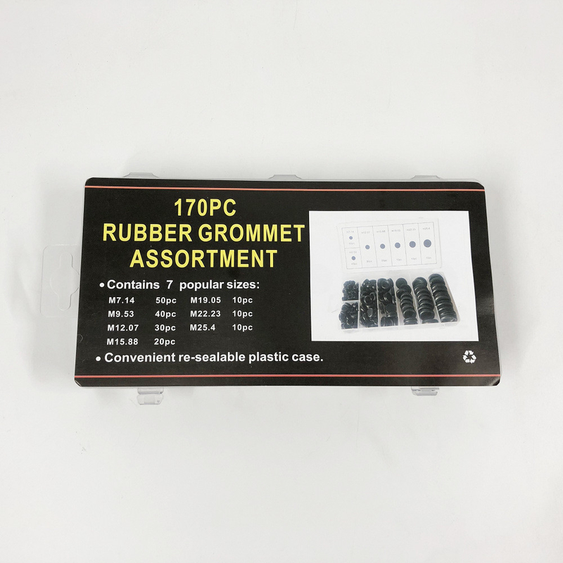 Kit Grommet Karet Hitam Berukuran Disesuaikan dengan Sifat Kimia dan Fisik yang Luar Biasa
