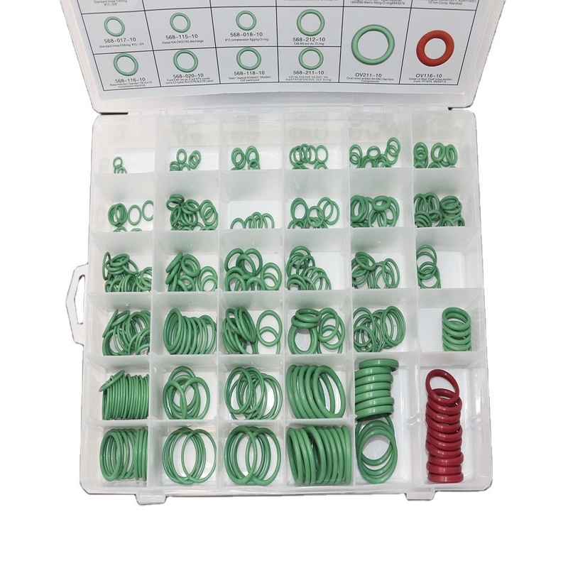 Warna Hijau NBR Mobil AC O-Ring Kits 270pcs 18 Ukuran Gambar Format 3D/2D