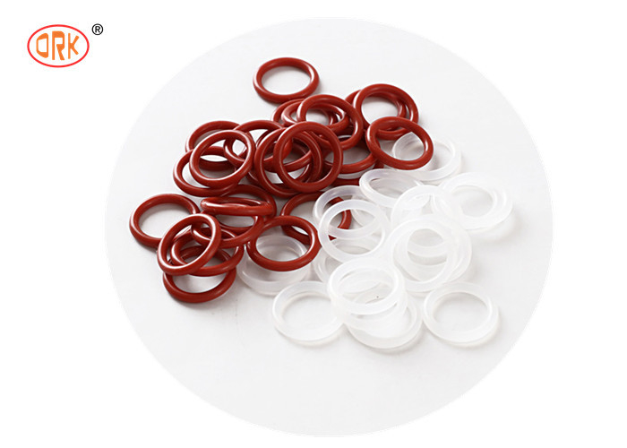 Karet medis tahan lama Silikon transparan merah ukuran cincin O untuk aplikasi bebas debu dan penyerap kejut